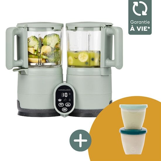 Nutribaby Glass + 2 babybols 250 ml - Robot en verre cuisson rapide - 1